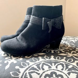 Girls Black Suede Booties